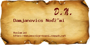 Damjanovics Noémi névjegykártya